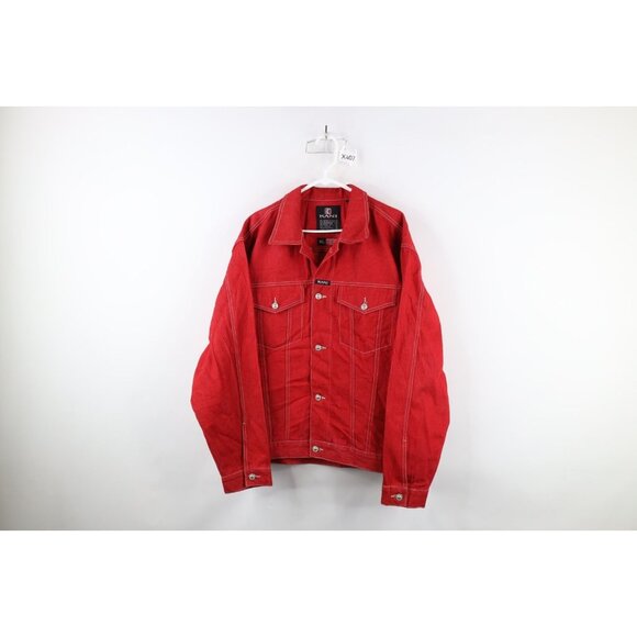 Vintage 90s Karl Kani Mens XL Faded Spell Out Denim Jean Trucker